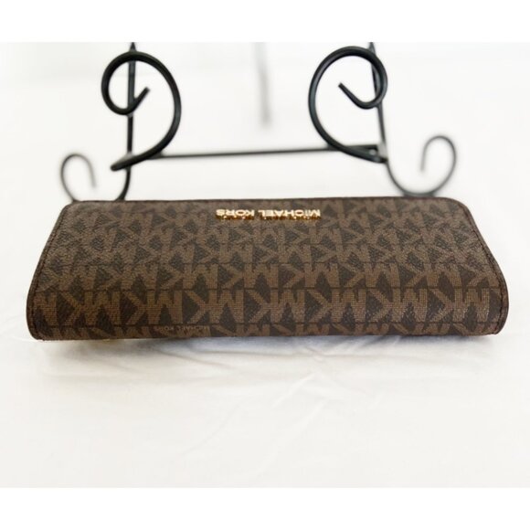 Nwt Michael Kors Large Long Jet Set Large Logo Trifold Wallet - Picture 4 of 7